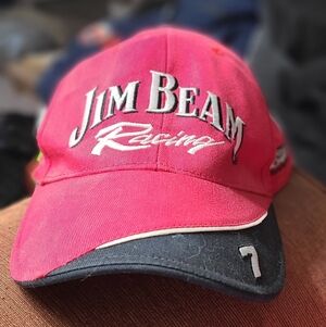 Jim Beam Racing Hat Cap Red Strap Back Bobby Gordon Motorsports #7 Baseball Cap
